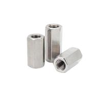 Écrou de couplage hexagonal long, acier inoxydable 304 DIN6334, écrou de couplage à tige longue hexagonale, écrou tubulaire de connexion(5pcs M6x10x25mm)