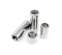 Écrou de couplage rond en acier inoxydable 304, 5 pièces, M6 M8, connecteur à manchon de Joint, écrou tubulaire(5pcs M8 (od 10mm),10mm)