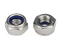 Écrou de fixation écrou autobloquant anti-relâchement Bloc antidérapant Bouchon à vis hexagonal contre-écrou noir galvanisé nickelé M2 ~ M24 acier inoxydable 304(304 acier inoxydable, M8 (20pcs))