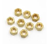 Écrou de Fixation Écrou hexagonal en laiton massif et cuivre, 1 à 50 pièces, DIN934, for vis M1.6 M2 M2.5 M3 M4 M5 M6 M8 M10 M12(M10 2pcs)
