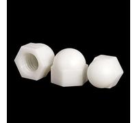 Écrou de Fixation Écrous à dôme en Nylon écrou hexagonal en plastique blanc M3 M4 M5 M6 M8 M10 M12(20pcs,M4)