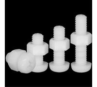 Écrou de Fixation Ensemble de vis et écrous en Nylon blanc, combinaison de 10/20/50/100, boulons isolés en plastique à tête ronde M2 M2.5 M3 M5 M6(50 Set,M2.5x10)
