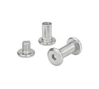 Écrou de meubles en acier inoxydable M2 M3 M4 M5 M6 M8 M10, grand écrou à tête hexagonale plate, connecteur de Rivet, jeu de capuchons de manchon de Joint(M6x8mm-5pcs,22mm)