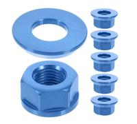 Écrou de Moyeu de Roue de Vélo M10, Lot de 6 en Alliage D’aluminium Bleu | Pièces Légères, pour Moyeux de Frein à Disque, Remplacement D’écrous Usés, Usage Quotidien et Météo