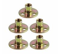 Écrou de plaque de fer à 5 PCS, verrouillage de 3 trous M6 / M8 / M10 Brad Hole Tee Noix de meubles en fer galvanisés (M10)