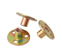 Écrou de plaque de fer zingué de couleur, écrou à bride de verrouillage à trois trous, écrous de verrouillage à Base plate ronde, écrous de meubles en T, vis M8 M10 2 pièces(M10(2pcs))