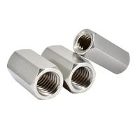 écrou de raccordement en acier inoxydable, 4 pièces, écrous creux à double tête en aluminium M6 5 6 7 35 50 mm(M6xD8x13mm)