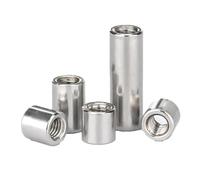 Écrou de raccordement en acier inoxydable, Écrou de connexion cylindrique en acier inoxydable M3-M16, plusieurs tailles, paquet 2(OD6xM3x4)