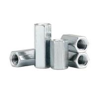 Écrou de raccordement en acier inoxydable, Écrous d'accouplement à tige hexagonale galvanisés M6-M14 DIN 6334 2/5/10 pièces(10pcs,M12x17x50)