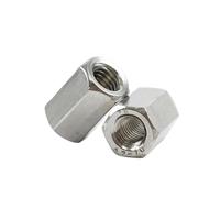 Écrou de raccordement hexagonal long M3 M4 M5 M6 M8 M10 M12 en acier inoxydable 304, filetage for boulons, goujons et vis(M6x10x35mm 2pcs)