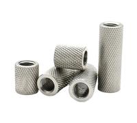 Écrou de réglage de maille torsadé à la main en acier inoxydable 304 à tête plate cylindrique allongée M2M2.5M3M4M5M6~M16(Length 20mm,D12xM6x2pcs)
