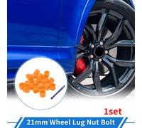 Écrou De Roue Boulon 21Mm Jantes Pneu Écrous Capuchons De Protection En Silicone Orange Avec Outil De Retrait