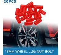 Écrou De Roue De Boulon De 17Mm Pour Jantes, Écrous De Pneus, Vis De Protection De Bouchon De Poussière De 20 Pièces En Pvc Rouge
