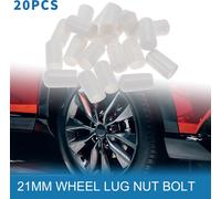 Écrou De Roue De Boulon De 21Mm Jantes Boulons De Pneus Capuchons De Protection De Vis De Boulon De 20 Pièces En Pvc Blanc