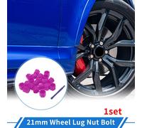 Écrou De Roue De Boulon De 21Mm Pour Jantes, Écrous De Pneus, Vis De Protection De Capuchon De Poussière En Silicone Violet Pour L'Extérieur Avec Outil De Démontage