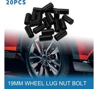 Écrou De Roue De Boulon De Goujon De Roue 19Mm Jantes Écrou De Pneu Vis Capuchon De Protection De L'Écrou En Pvc Noir 20 Pièces