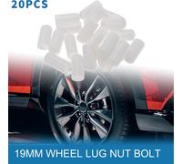 Écrou De Roue De Boulon De Goujon De Roue 19Mm Jantes Écrous De Pneus Vis Capuchons De Protection De L'Écrou Pvc Blanc 20 Pièces