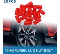 Écrou De Roue De Boulon De Goujon De Roue 19Mm Jantes Écrous De Pneus Vis Capuchons De Protection De L'Écrou En Pvc Rouge 20 Pièces