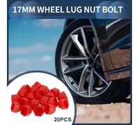 Écrou De Roue Extérieur De Boulon De Goujon De Roue 17Mm Cache-Poussière De Vis D'Écrou De Pneu De Jante En Plastique Rouge
