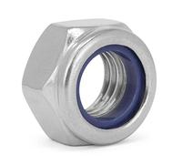 Écrou de sécurité hexagonal DIN 985/ISO 10511 Forme standard en acier inoxydable A2 V2A, écrou d'arrêt autobloquant, écrou en acier inoxydable, écrou hexagonal (M10, 100 pièces)