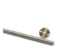 Écrou de tige filetée trapézoïdale, jeu fileté Tr5x1 Trapèze Vis de broche 1 mm 2 mm 4 mm Plomb T5 Vis à plomb avec écrou en laiton Acier inoxydable Tige de vissage entièrement filetée (1mm Pitch 4mm