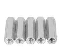 Écrou de tige hexagonale longue, Akozon 5 pièces en acier zingué M10 * 40/50 écrou hexagonal long écrou à filetage hexagonal attaches filetées pièces de réparation(M10*40)