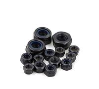 Écrou de verrouillage de couleur noire en acier au carbone m2 m2.5 m3 m4 m5 m6 m8 m10 nylock nylock blocking hexagon DUO ER (Size : M2 (50pcs))
