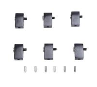 Écrou de verrouillage de guitare 6pcs Bridge en alliage zinc verrouillage de pont de guitare sans tête accessoires de guitare verrouillage de corde sécurisé pour le remplacement (Argent) (Noir)