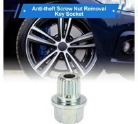 Écrou De Verrouillage De Roue Compatible Pour Bmw, En Acier Allié Galvanisé Durable 37/21Pt De Couleur Argent, Vis Anti-Vol Avec Clé De Démontage