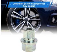 Écrou De Verrouillage De Roue Compatible Pour Bmw, En Acier Allié Galvanisé Durable 38/22Pt De Couleur Argent, Vis Anti-Vol Avec Clé De Démontage
