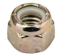 Écrou de verrouillage hexagonal en nylon de grade 8, filetage grossier, zinc jaune 3/10,2 cm-10 (lot de 10) Makers Bolt