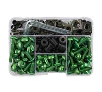 Écrou de vis de Moto Kit De 190 Vis De Carénage Et Écrous De Pare-Brise pour Moto pour Suzuki GSXR 600 750 1000 K1 K2 K3 K4 K5 K6 K7 K8 K9 K10 Vis de Boulon de Moto(Vert)