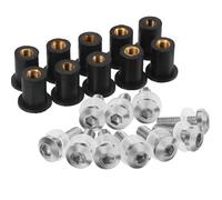 Écrou de vis de Moto Kit De Vis Et Écrous De Carénage pour Moto pour Suzuki GSXR GSX-R 600 750 1000 K1 K2 K3 K4 K5 K6 K7 K8 K9 K11, 5 Mm, 10 Pièces Vis de Boulon de Moto(Argent)