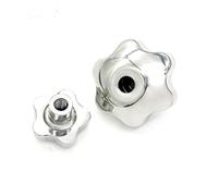 Écrou De Volant En Fleur Prunier Acier Inoxydable 304, Trou Traversant, Poignée Machine-outil, Bouchon À Vis Main Étoile 1 Pièce(M10-48mm)