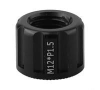 Écrou d'essieu traversant de vélo M15 avec pas de filetage P1.0 P1.5 P1.75, en alliage d'aluminium, compatible avec les essieux traversants de 12 mm et 15 mm pour roues de vélo, noir, 19 x 14 mm, 5,6