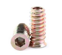 Écrou d'insertion, 20 pièces écrous d'insertion d'entraînement à douille hexagonale en acier au carbone filetés pour meubles en bois (M6*25mm)