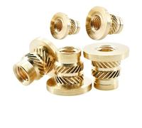 Écrou d'insertion de bride en laiton M2-M8 double sergé moleté | Guide lisse réglé par chaleur d'Insertnut de Nutsert d'injection de moulage intégré(M4xL9.1xOD6.3(20Pcs))