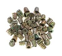 Écrou d'insertion, Nimoa M5 * 10mm Écrous de meubles à tête hexagonale en alliage de zinc filetés pour insert en bois, 50 pièces