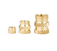 Écrou d'insertion thermique en laiton M2 .5 M3 M4 M5 M6 M8, Double sergé moleté, moulage thermofusible, Inserts intégrés par Injection(Length 5mm (50pcs),M3 (OD4.6mm))