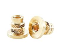 Écrou d'insertion thermique en laiton M2 M3 M4 M5 M6 M8, filetage de bride thermofusible moleté cuivre type T, impression 3D, écrou moulage par Injection(M4xL9.1xOD6.3,30pcs)