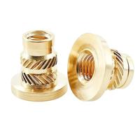 Écrou d'insertion thermique en laiton M2 M3 M4 M5 M6 M8, filetage de bride thermofusible moleté de type T en cuivre, impression 3D, moulage par Injection(M4xL6.7xOD6.8,30pcs)