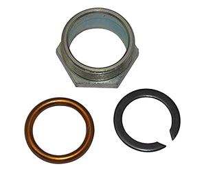 ECROU ECHAPPEMENT-POT CYCLO ADAPTABLE MBK 51 AVEC JOINT-BAGUE + RONDELLE