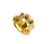 Écrou en alliage de titane M5 M6 M8 M10 M12 M14 M16 M18 M20 M25, longueur 10-40mm, écrous à bride hexagonale T25, Picth 0.8/1/1.25/1.5mm, 1 pièces(Golden,M12-P1.25-D22H10)