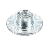 Écrou en forme de T M6 en acier au carbone, base circulaire, écrou soudé, insert de bride à trou traversant, plaque filetée interne argentée(M6 12pcs 8mm)