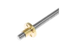 Écrou en laiton à vis en acier inoxydable, Vis mère en acier inoxydable T8 avec écrou à bride en laiton, lot de 2, plusieurs pas et tailles(Pitch 2mm Lead 2mm,400mm)