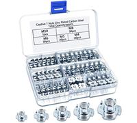 Ecrou en T 4 Griffes M4 M5 M6 M8 M10 Écrous à Griffes en Acier au Carbone pour Bois Métal Meubles Électroménagers Construction Plomberie Bricoleurs (105 Pcs)