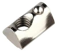 Écrou en T à ressort demi-rond acier au carbone nickelé | 20-M3/M4/M5/M6, EU 2020 Emplacement for profilé en aluminium 6 : postes de travail, rayonnages, barrières, échelles(20-M6)