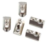 Écrou en T à ressort demi-rond acier au carbone nickelé | Série 20 M3/M4/M5/M6 50/100 pièces Construction en aluminium, rayonnages, barrières, réparations(50pcs,20 series M5)