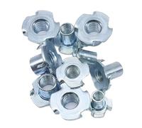 Ecrou en T Ecrou en T à 4 branches, Écrou à quatre griffes en acier au carbone zingué M4/M5/M6/M8/M10/M12 T, écrou borgne, quincaillerie for meubles(M6*14(500PCS))