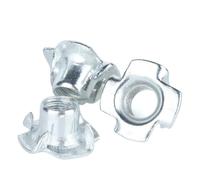 Ecrou en T Ecrou en T à 4 branches, Écrou à quatre griffes zingué M3 M4 M5 M6 M8 M10 for haut-parleur, écrou en T insertion borgne, quincaillerie for meubles(5pcs,M3)